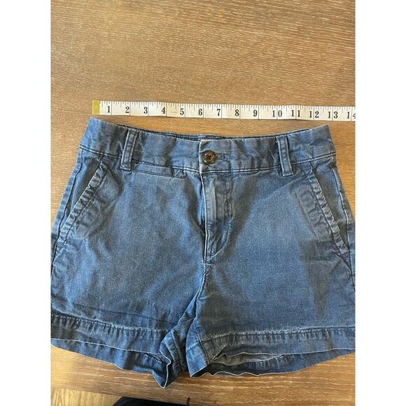 GAP Denim Jean 3" Inseam Khaki Chino Shorts Women's size 00 Tomato Girl Summer - Picture 10 of 11